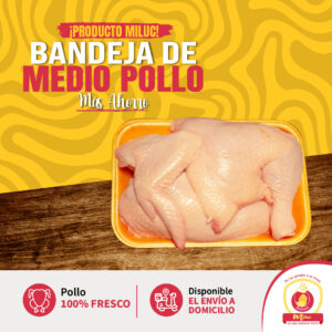 Bandeja de medio pollo